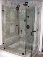 Shower with customized tile and fixtures
