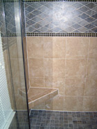 Shower with custom tile work
