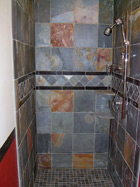 Shower with custom tile and fixtures